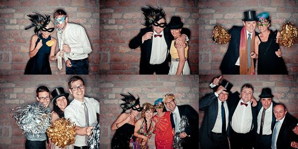 Fotobox-Fotos von einer Feier