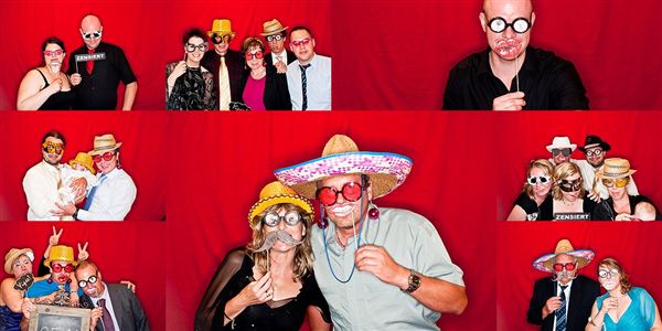 Fotobox-Fotos von einer Feier