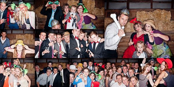 Fotobox-Fotos von einer Feier
